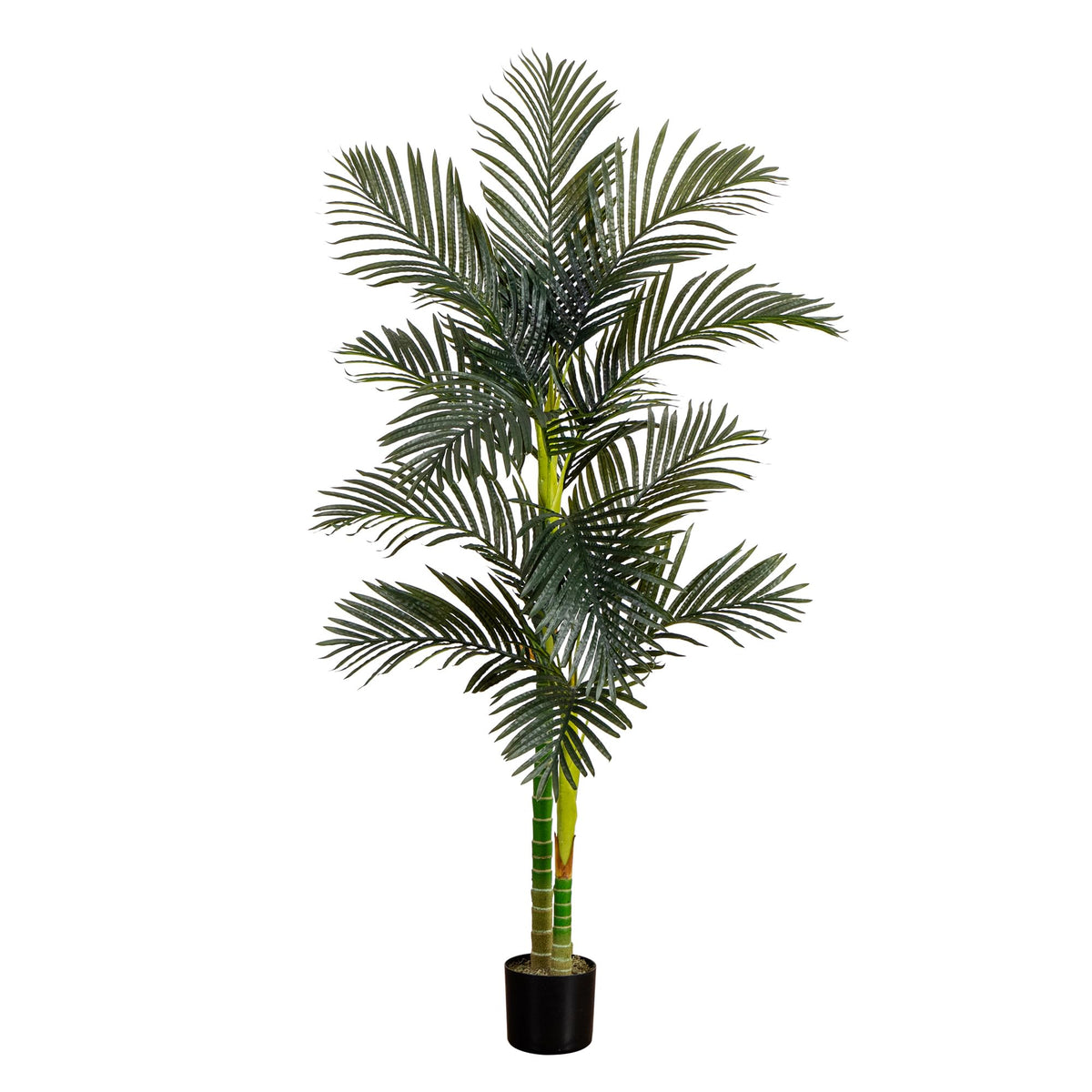 Nearly Natural 4 ft Artificial Golden Cane Palm Tree with Nursery Pot