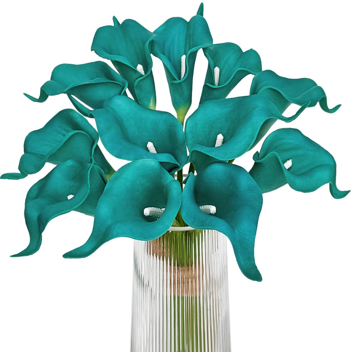 Letjolt White Artificial Calla Lily 12Pcs Realistic Flowers Bouquet