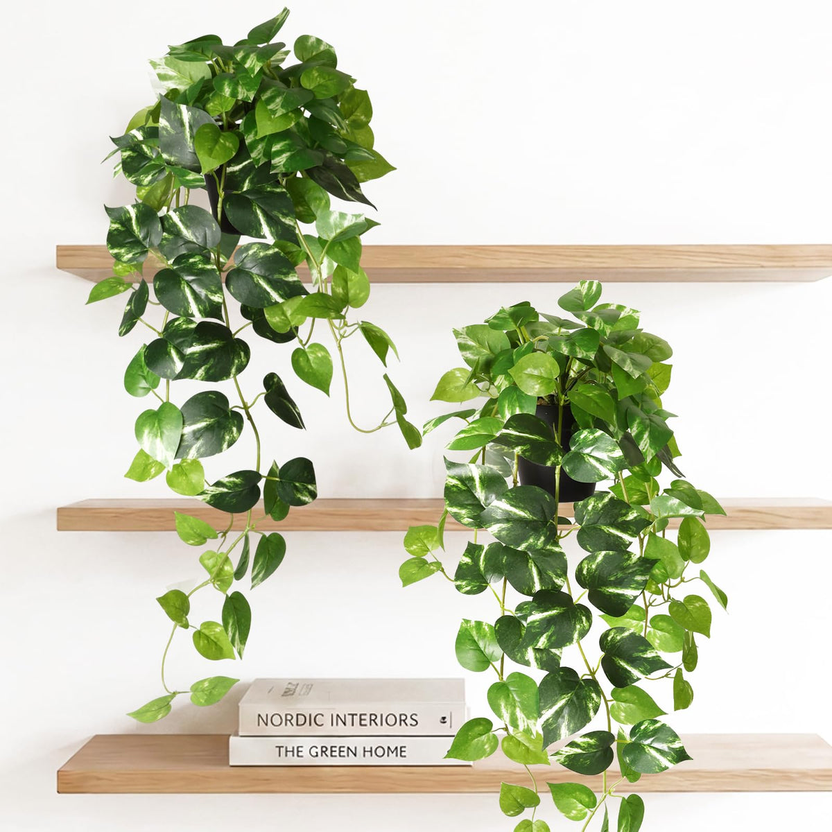 CEWOR Artificial Plants Fake Pothos with Plastic Pot Artificial Potted Plant for Home Office Bedroom Indoor Outdoor Decor 1 Pack