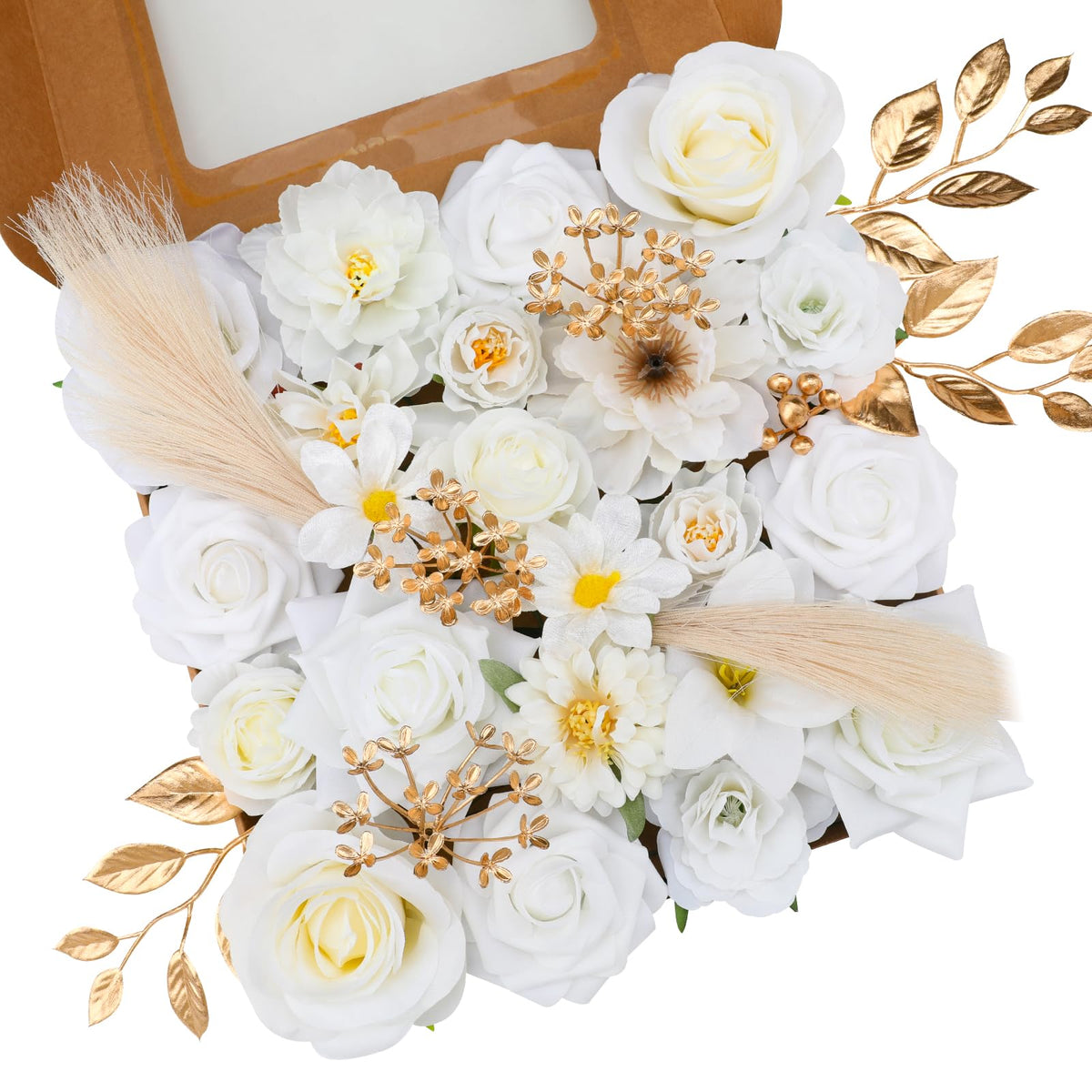 Floweroyal Artificial Flowers Combo Purple Flowers Mix Silk Flowers Dahlia Roses with Stems for DIY Wedding Bridal Bouquets, Baby Shower, Floral Arrangement, Table Centerpieces, Home Decorations.