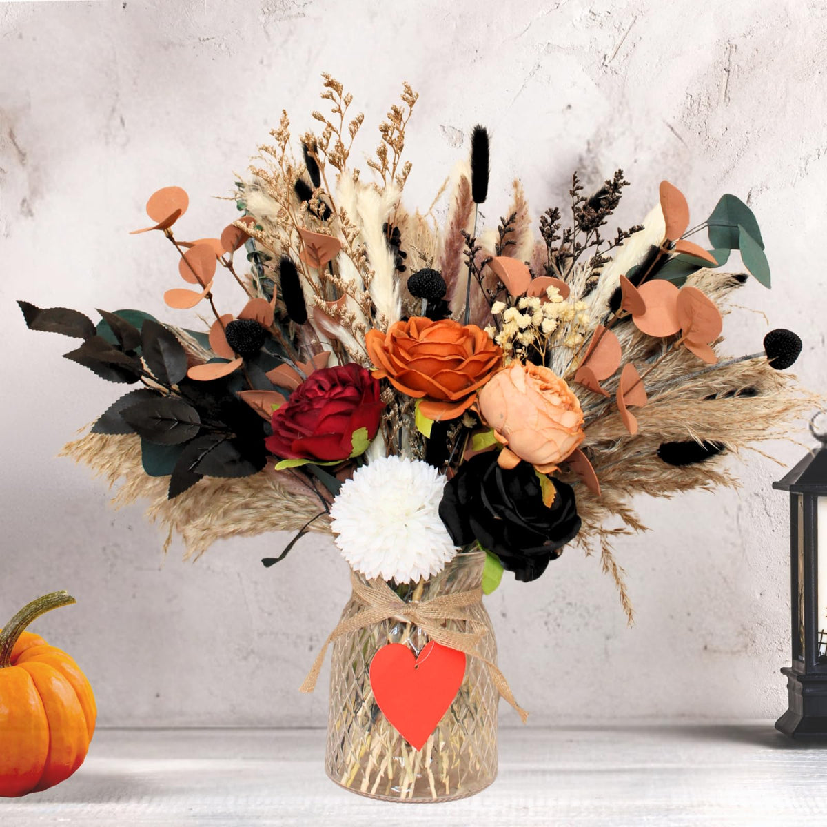 100pcs Artificial Flowers Arrangement With Vase, Dining Table Centerpiece