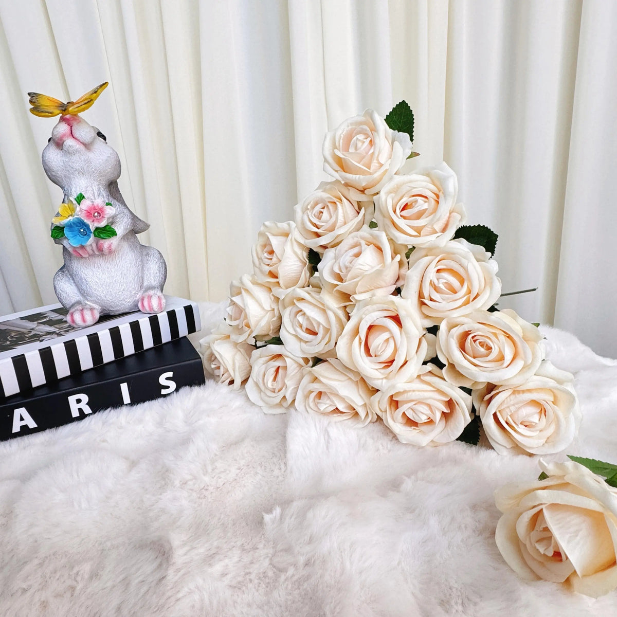 【Clearance Sale | Limited Quantities】 12/24/48 Pcs 51cm Long-Stem Silky Velvet Faux Rose Bouquet, Premium Full Plump Realistic Romantic Classic Decorative Flowers, Box Sets for DIY Arrangements, Female Gift, Home Decor Supplies