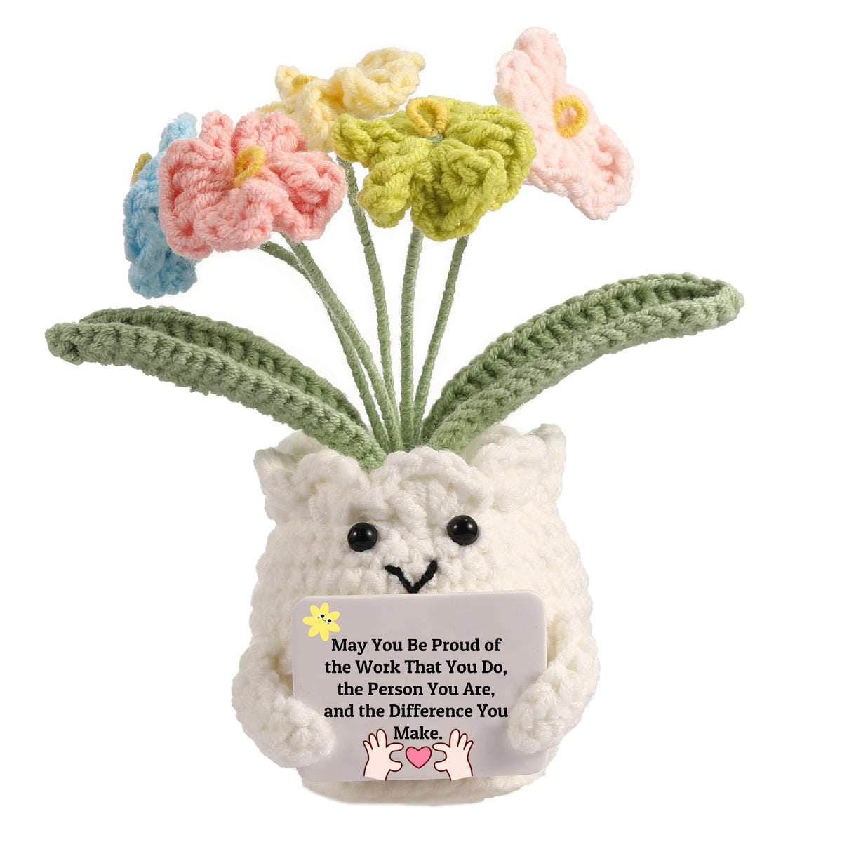 Forget-Me-Not Crochet Flower Potted Plant Gift