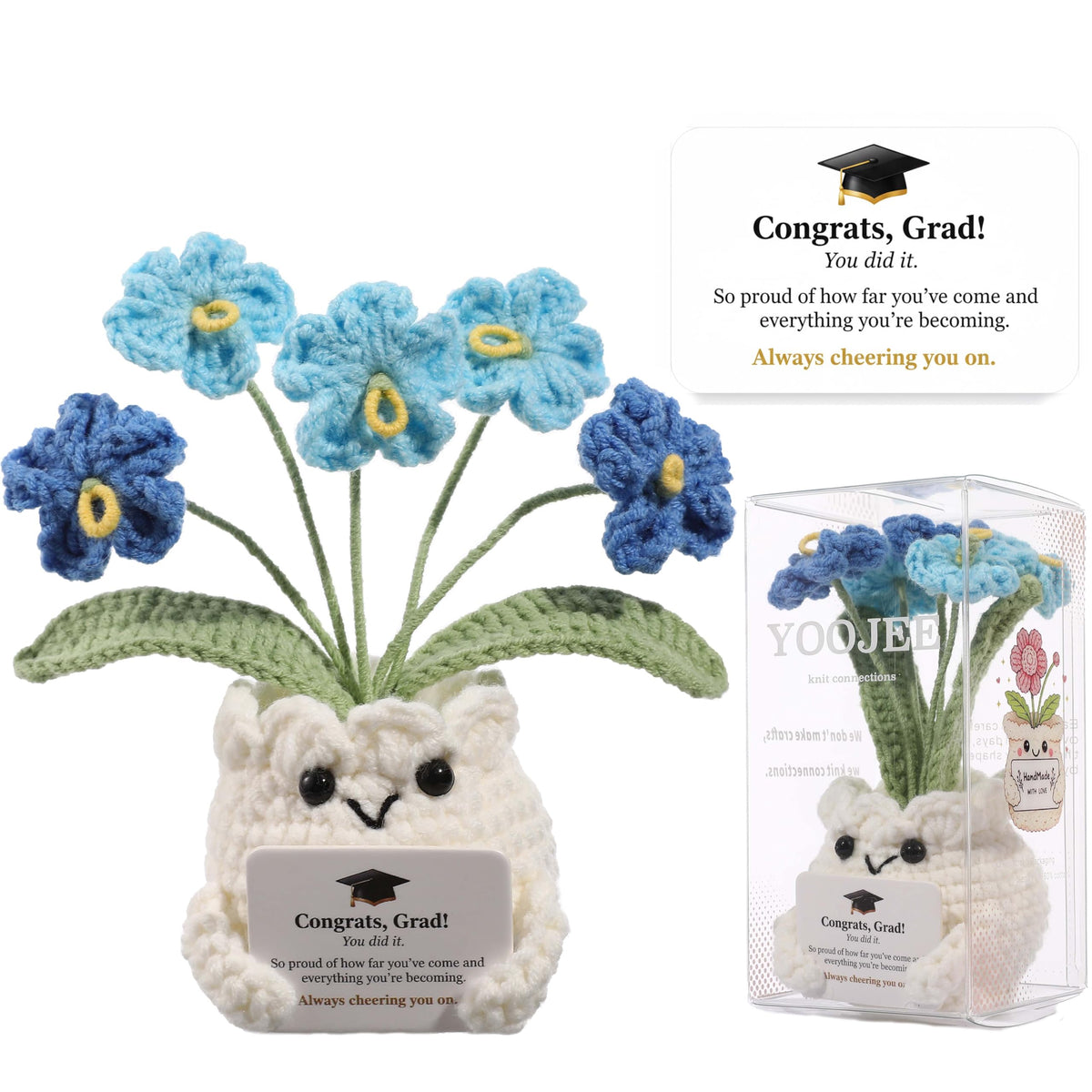 Forget-Me-Not Crochet Flower Potted Plant Gift
