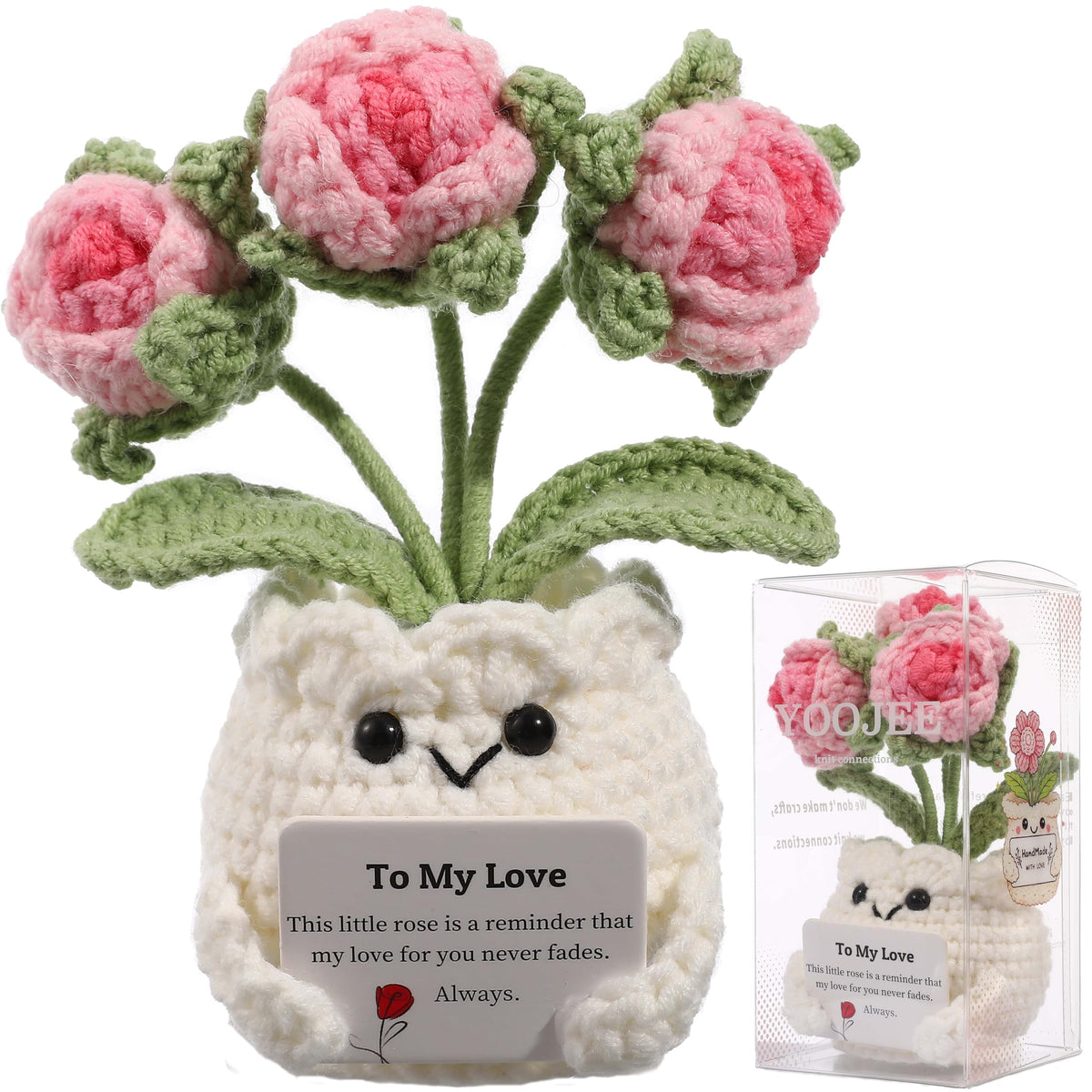 Forget-Me-Not Crochet Flower Potted Plant Gift