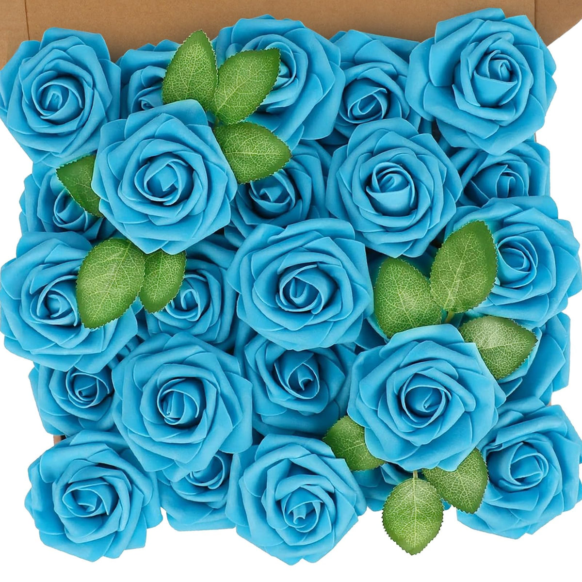 N&T NIETING Artificial Flowers 25Pcs Real Touch Fake Roses Foam Flowers with Stems for DIY Wedding Bridesmaid Bridal Bouquets Centerpieces Home Arrangement Party Tables Decoration,Series Purple