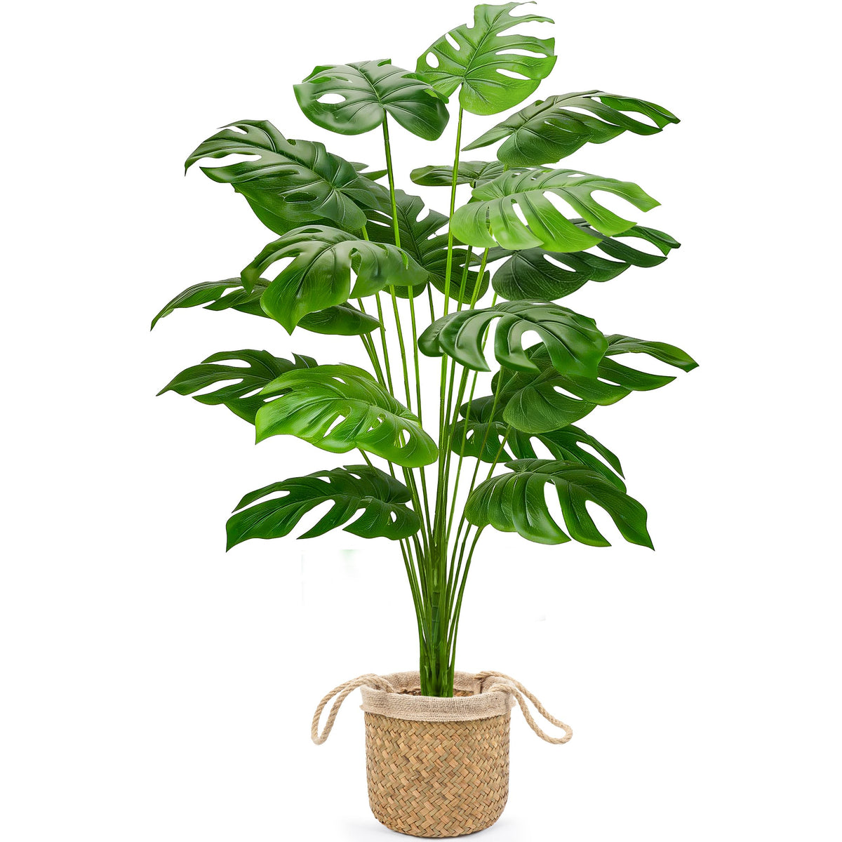 Der Rose 44" Tall Fake Plants, Artificial Tree in Round Basket Home Decor