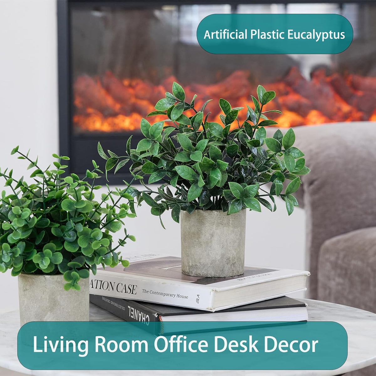 3 Pack Small Potted Fake Plants for Desk Shelf Bedroom Decor