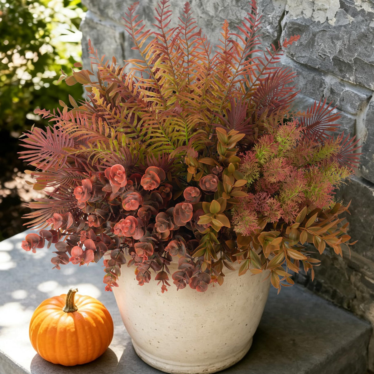 Hrobek Outdoor Faux Plants UV Resistant Fake Greenery for Outside Planter