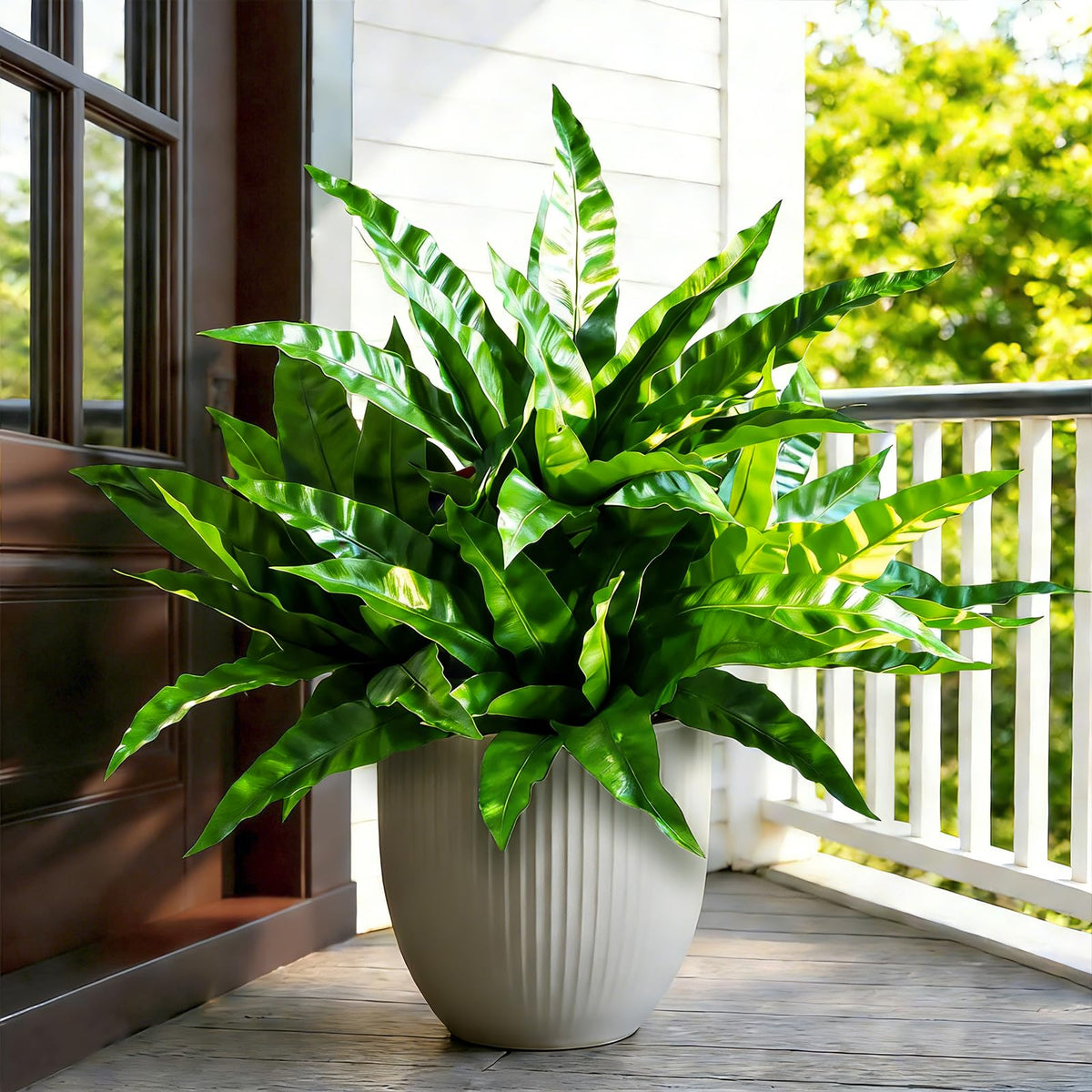 Fake Ferns, Faux Outdoor Plants UV Resistant,3D Real Touch Fake Plants Total 80 Blades,Weatherproof Artificial Plants Outdoor Indoor for Garden Porch Home Office Decor