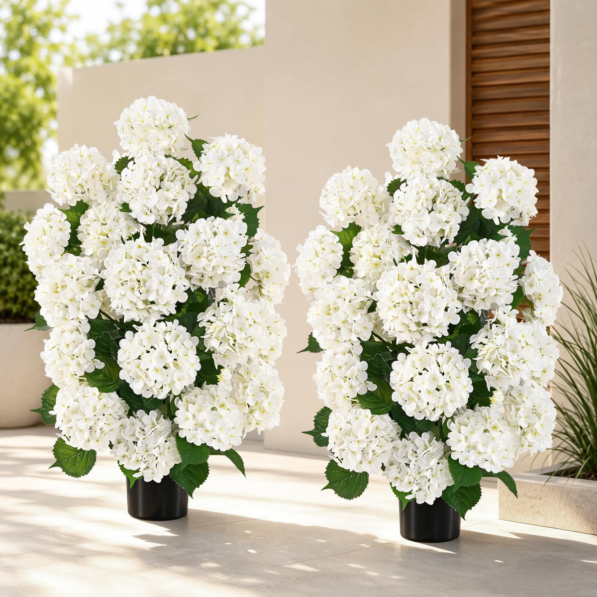MARTINE MALL 3Pcs 21in Hydrangea Artificial Flowers, Latex Real Touch Hydrangeas Lifelike Large Hydrangea Flowers for Home Decor Party Arrangements Wedding Bouquets Centerpieces (Blue)