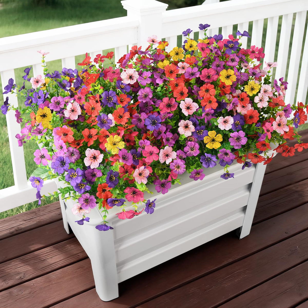 INQCMY Artificial Fake Fall Plants Flowers for Outdoor Outside Decoration
