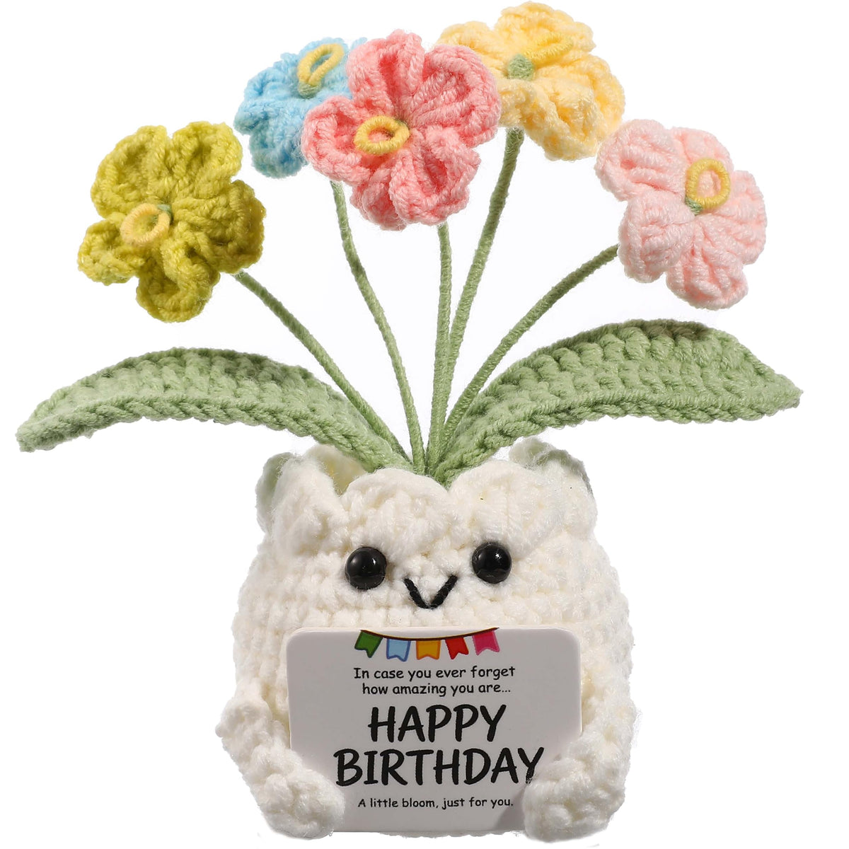Forget-Me-Not Crochet Flower Potted Plant Gift