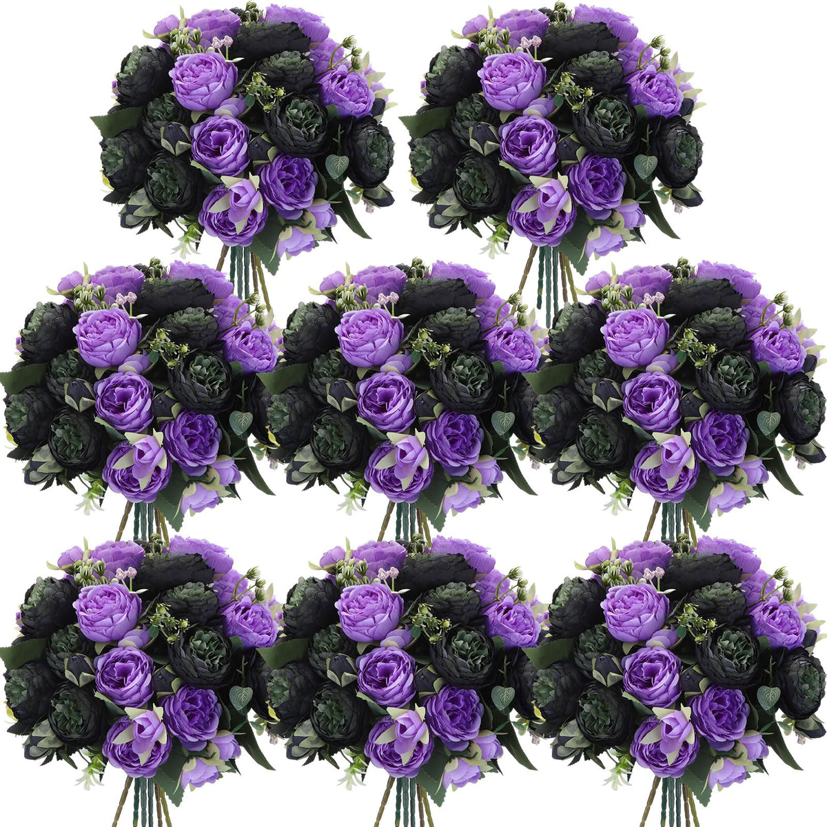 Geosar 8 Bundles Artificial Peonies Flowers,Pink, Champagne