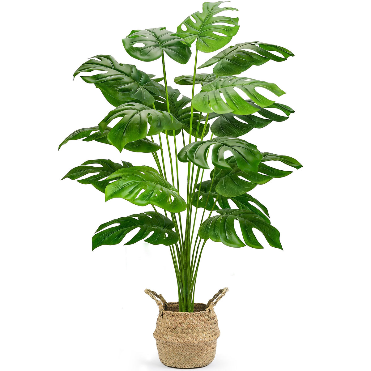 Der Rose 44" Tall Fake Plants, Artificial Tree in Round Basket Home Decor