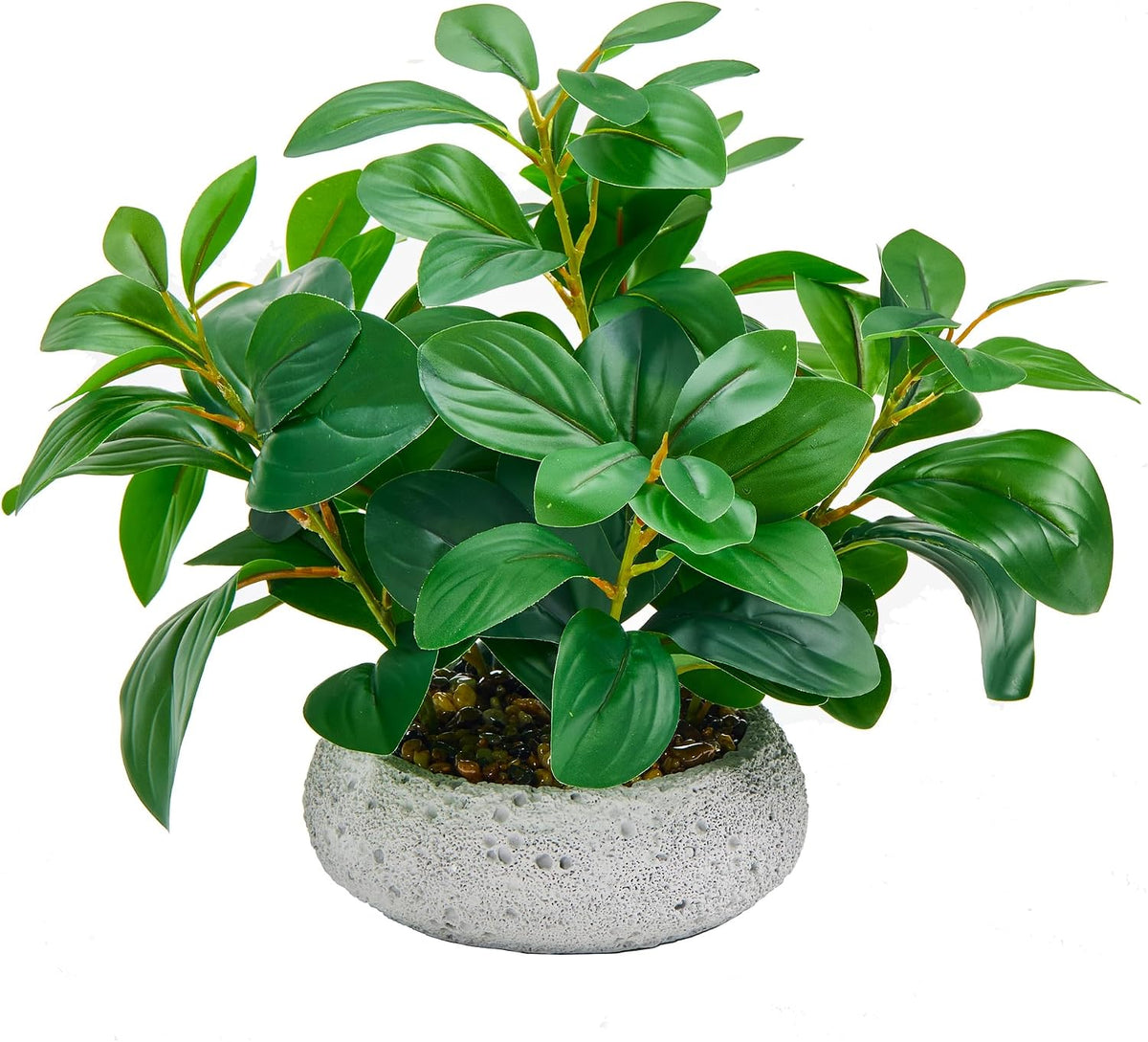 K&Y Realistic Artificial Potted Plants Olive Wild Fern Berry Decor Low Maintenance Faux Greenery Indoor Fake Plants for Home Office Bathroom Kitchen Desk Shelf (Gray Flowerpot Potted Plant)