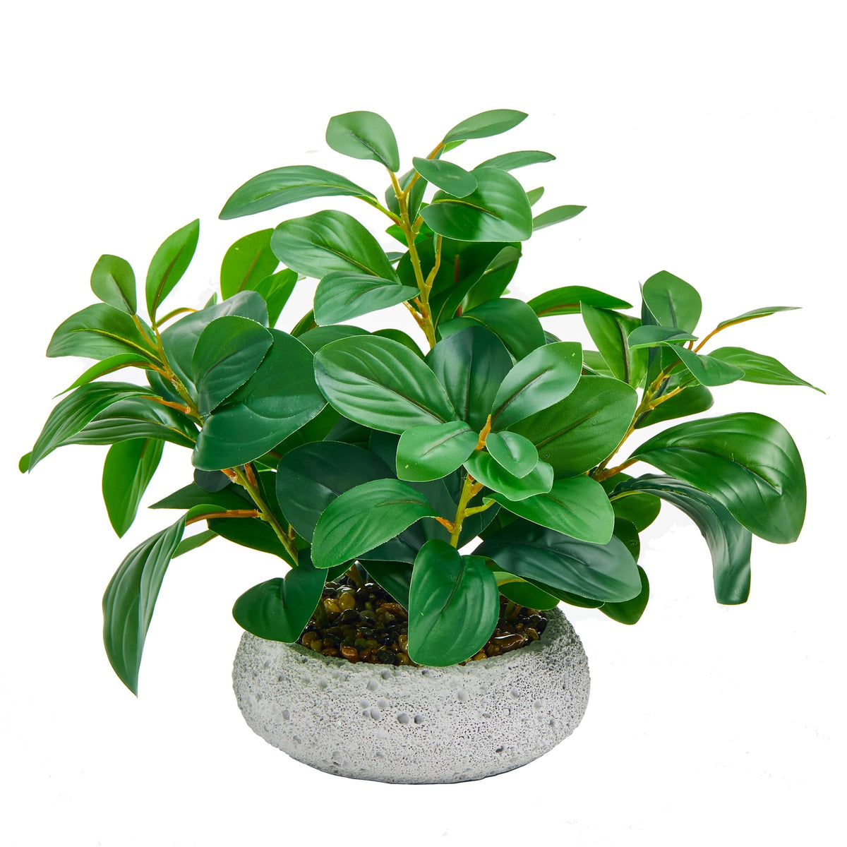 K&Y Realistic Artificial Potted Plants Olive Wild Fern Berry Decor Low Maintenance Faux Greenery Indoor Fake Plants for Home Office Bathroom Kitchen Desk Shelf (Gray Flowerpot Potted Plant)