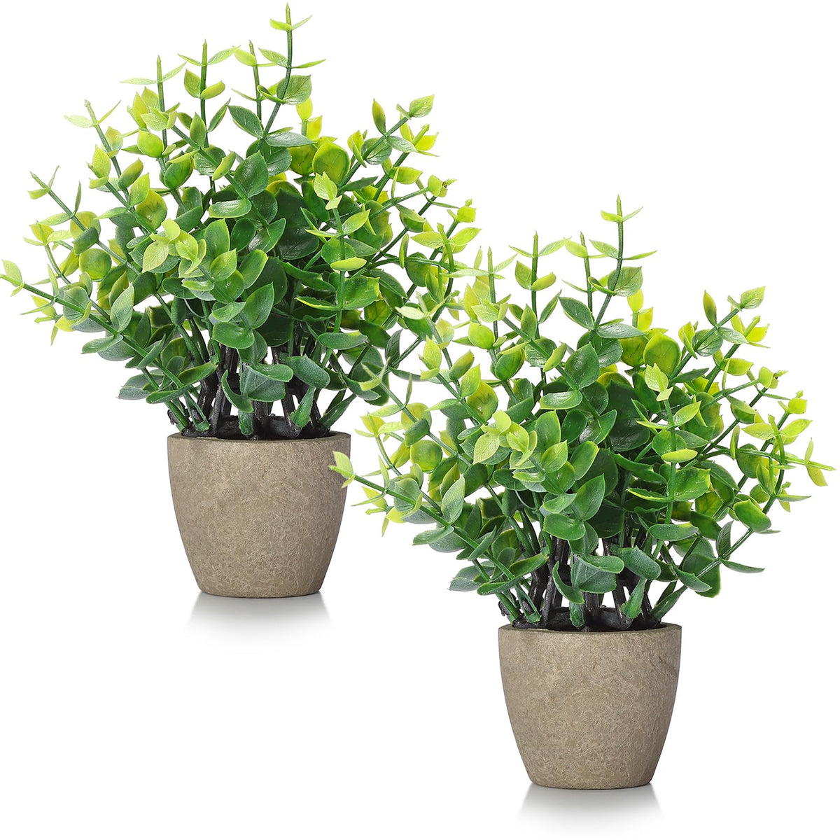 4 Pack Fake Plants Mini Artificial Greenery Potted Plants Bathroom Decor