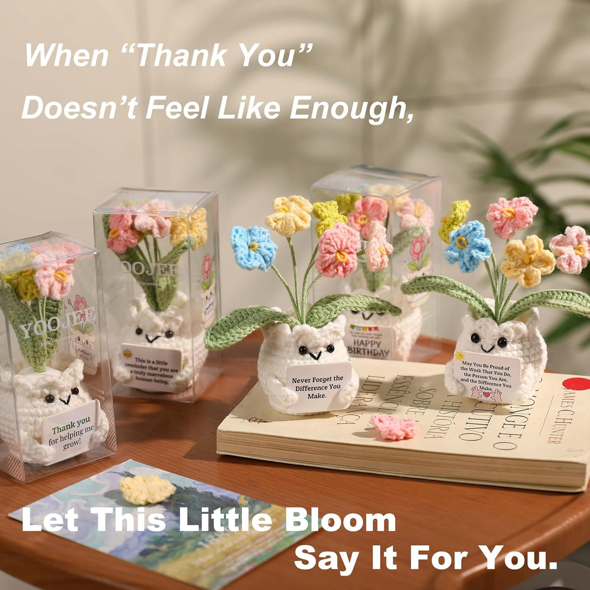 Forget-Me-Not Crochet Flower Potted Plant Gift