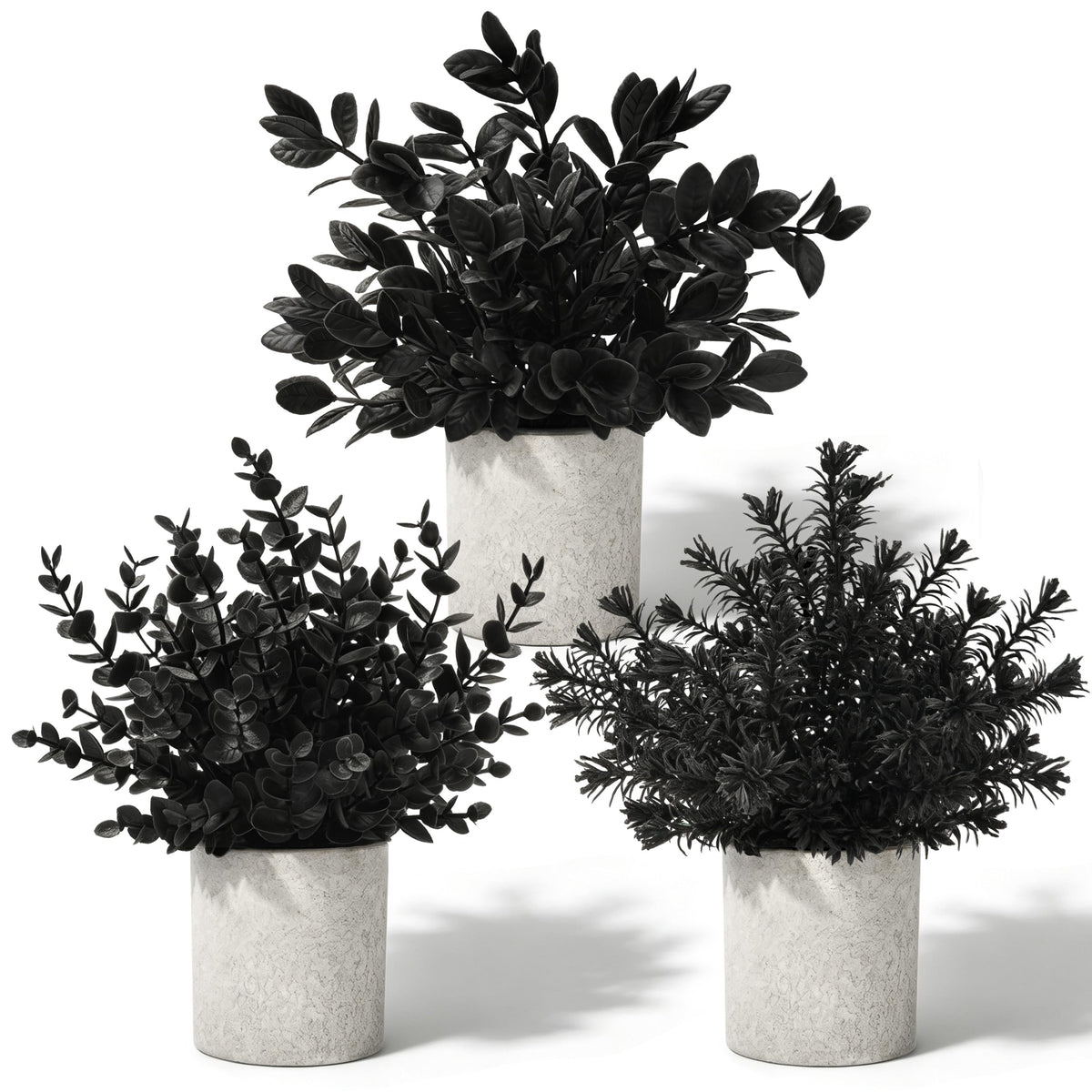 Der Rose 3 Pack Fake Plants Mini Faux Plants for Shelf Classroom Decor