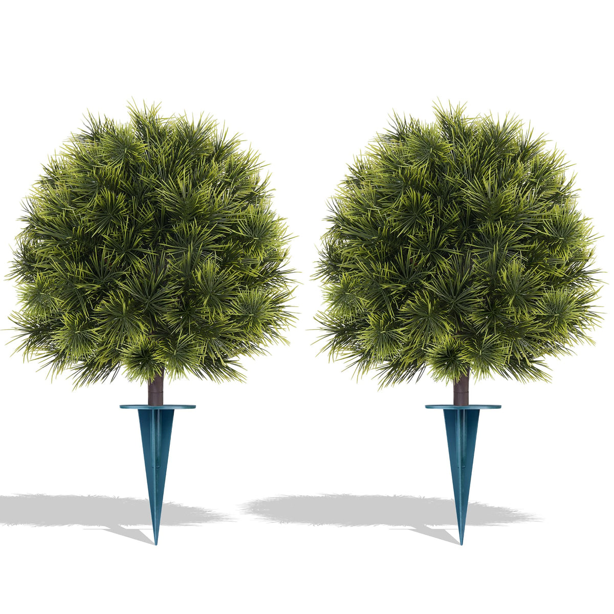 Grooy Artificial Set of 2 UV Resistant Boxwood Topiary Ball with Lavender