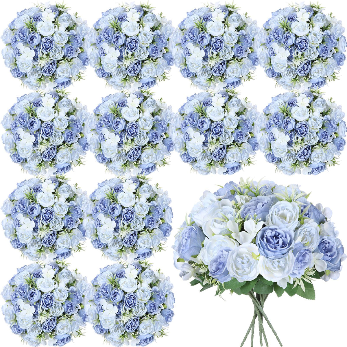 Geosar 8 Bundles Artificial Peonies Flowers,Pink, Champagne