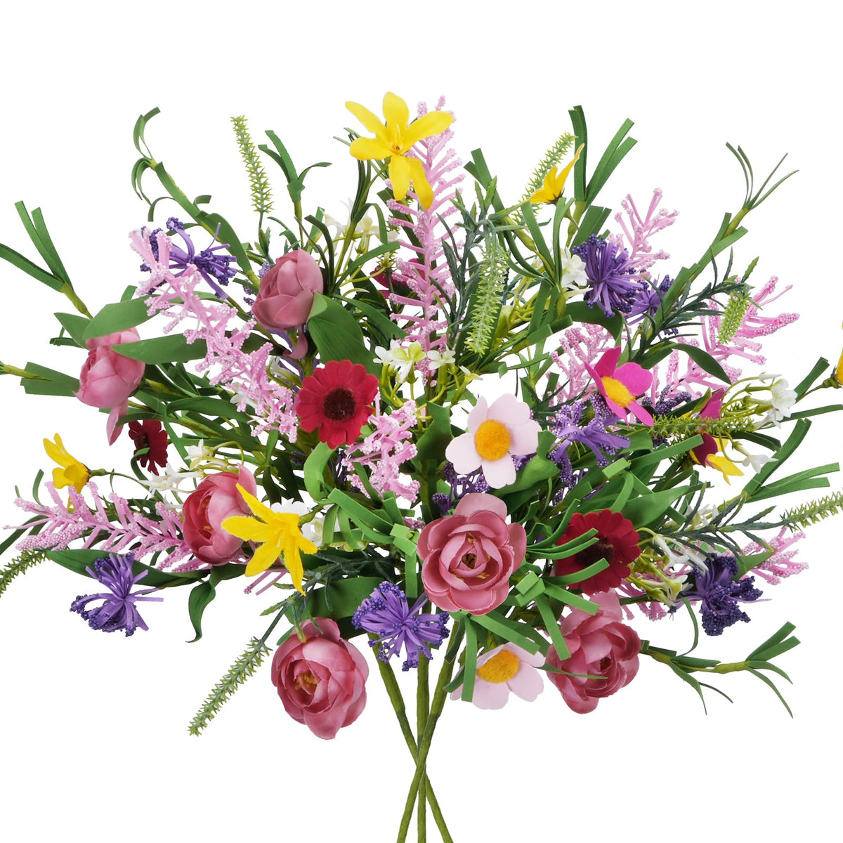 2 Bundles Artificial Daisy Flowers Bouquet, 20 Inch Silk Fake Wildflowers