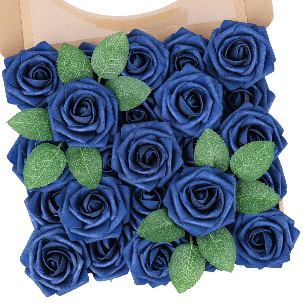 N&T NIETING Artificial Flowers 25Pcs Real Touch Fake Roses Foam Flowers with Stems for DIY Wedding Bridesmaid Bridal Bouquets Centerpieces Home Arrangement Party Tables Decoration,Series Purple