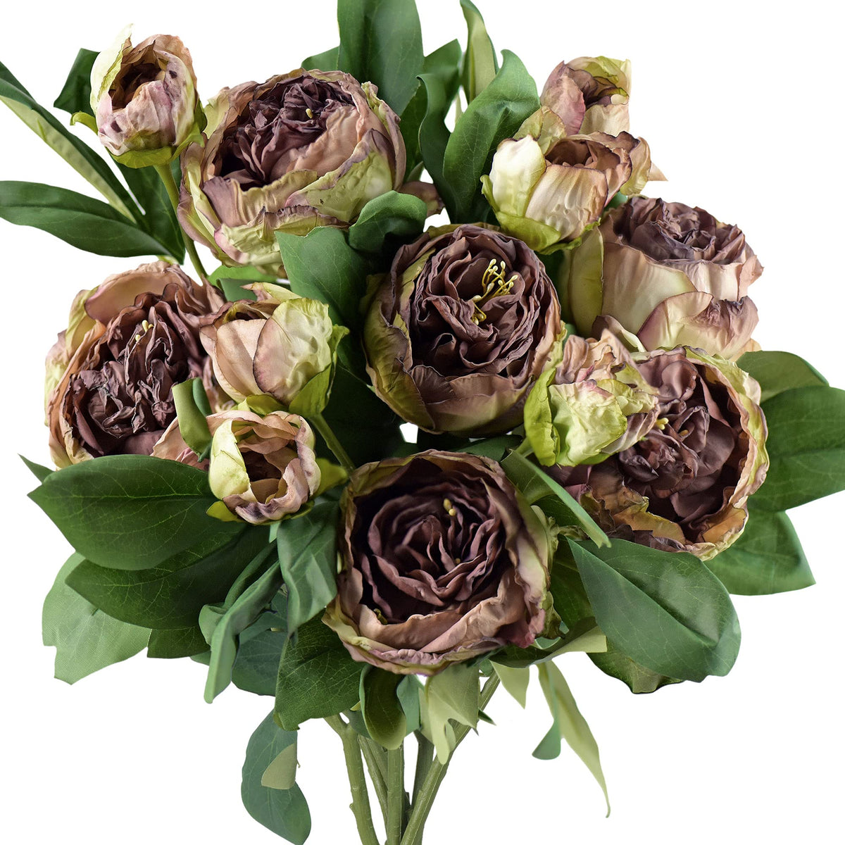 FiveSeasonStuff Artificial Peony Bouquet, Pink, Beige & Green Silk Flowers for Wedding Centerpieces, Bridal Bouquets & Home Decor – Spring Waltz