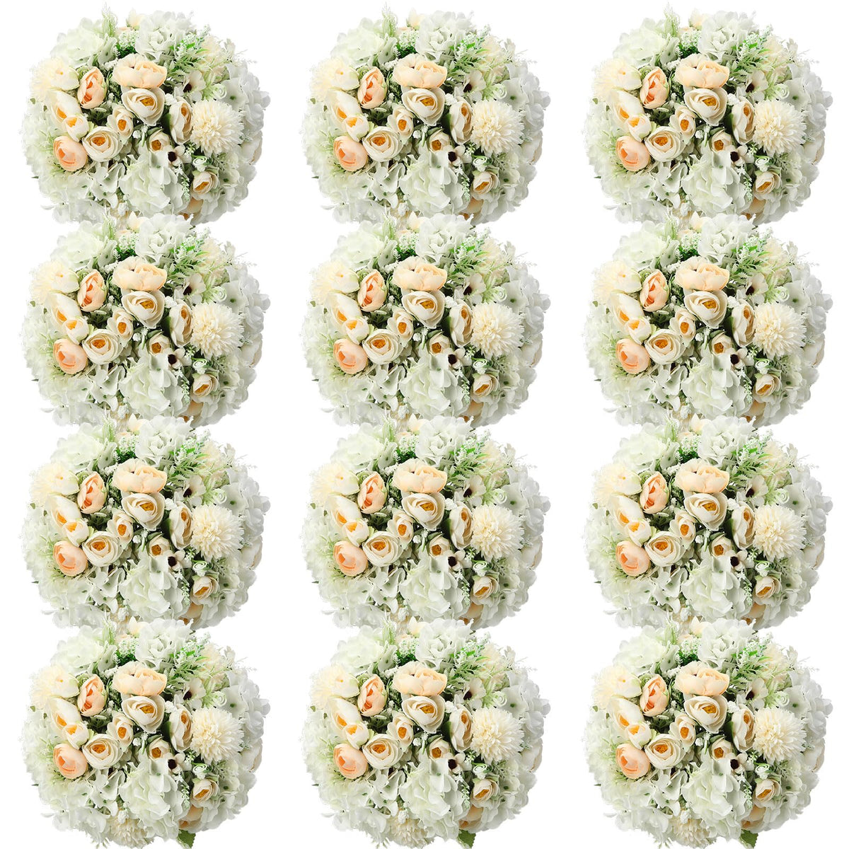 Tigeen 12 Bundles Peonies Artificial Flowers Faux Roses, Pink