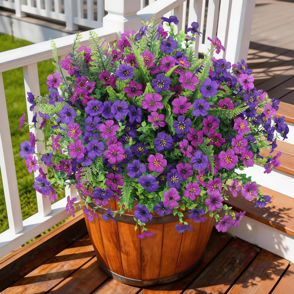 INQCMY Artificial Fake Fall Plants Flowers for Outdoor Outside Decoration