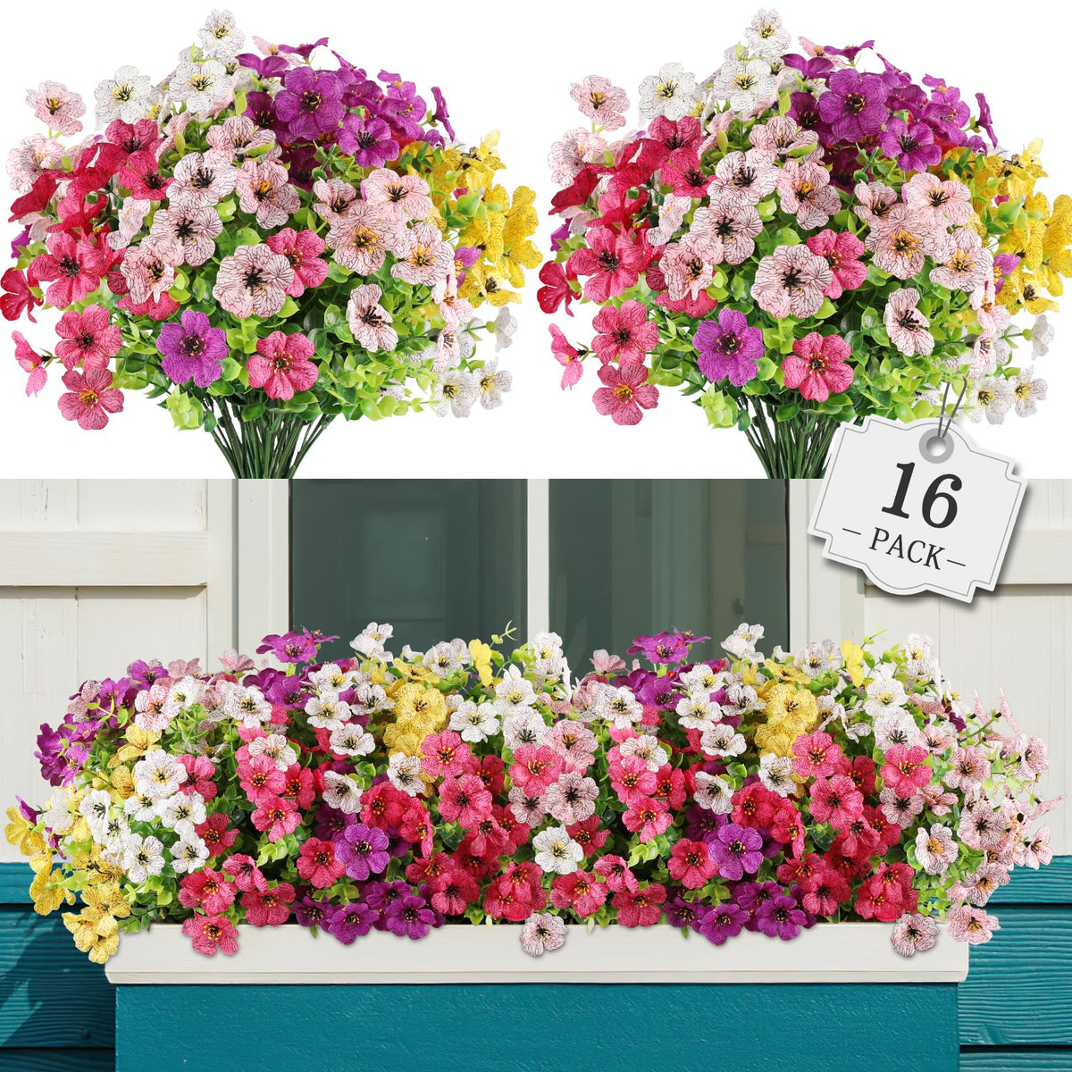 AGIRL Artificial Flowers Outdoor UV Resistant Fake Plant Garden Patio Decor