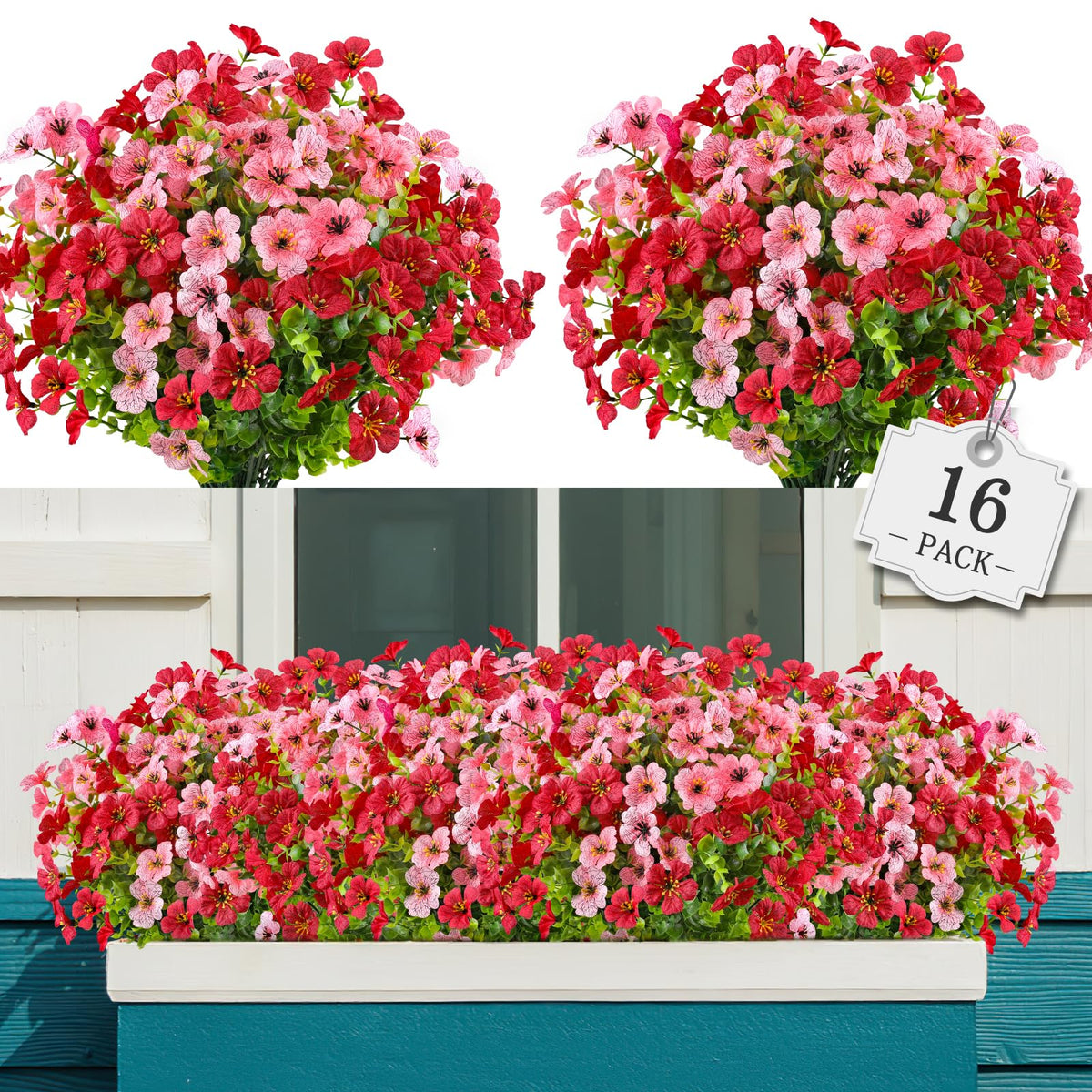 AGIRL Artificial Flowers Outdoor UV Resistant Fake Plant Garden Patio Decor