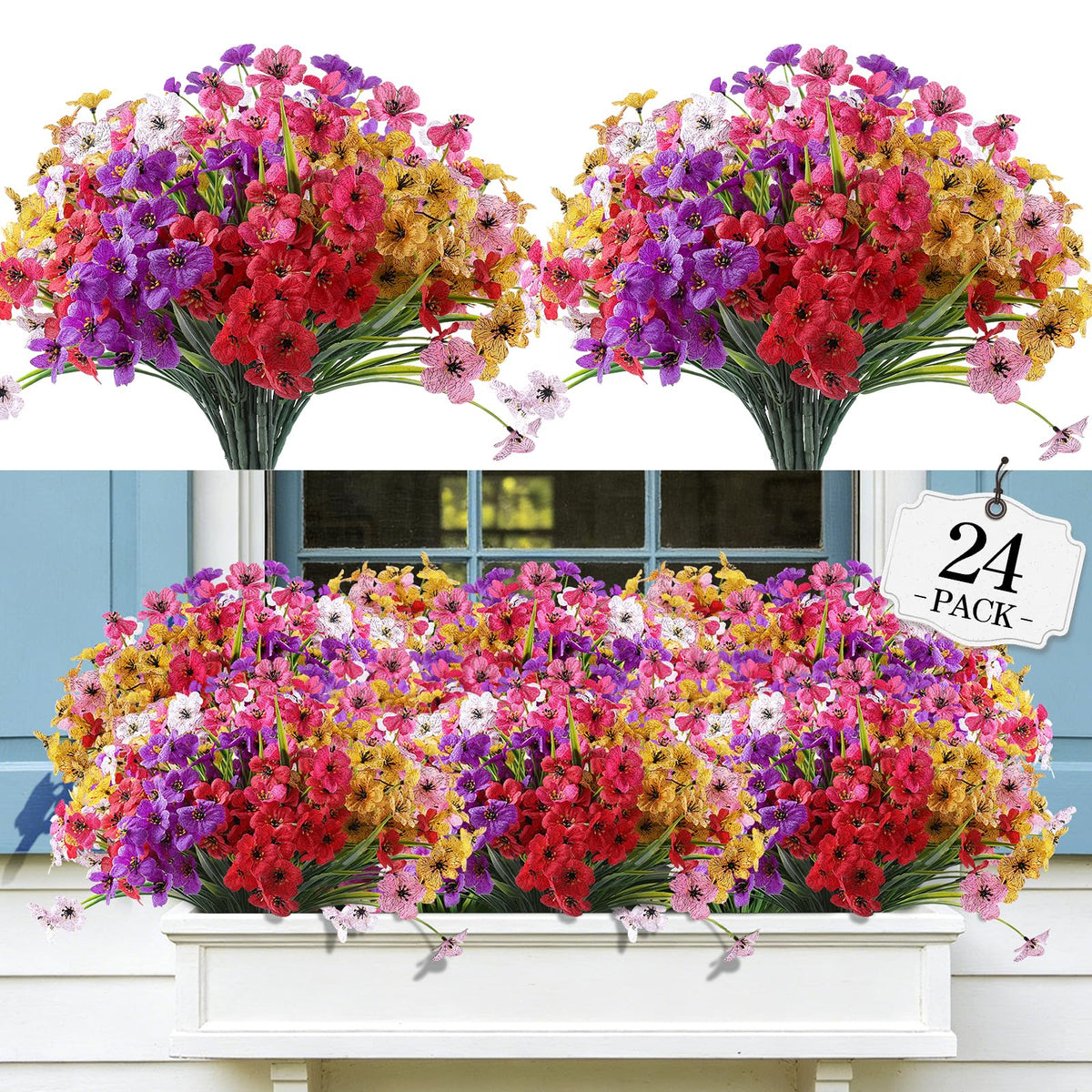 AGIRL Artificial Flowers Outdoor UV Resistant Fake Plant Garden Patio Decor