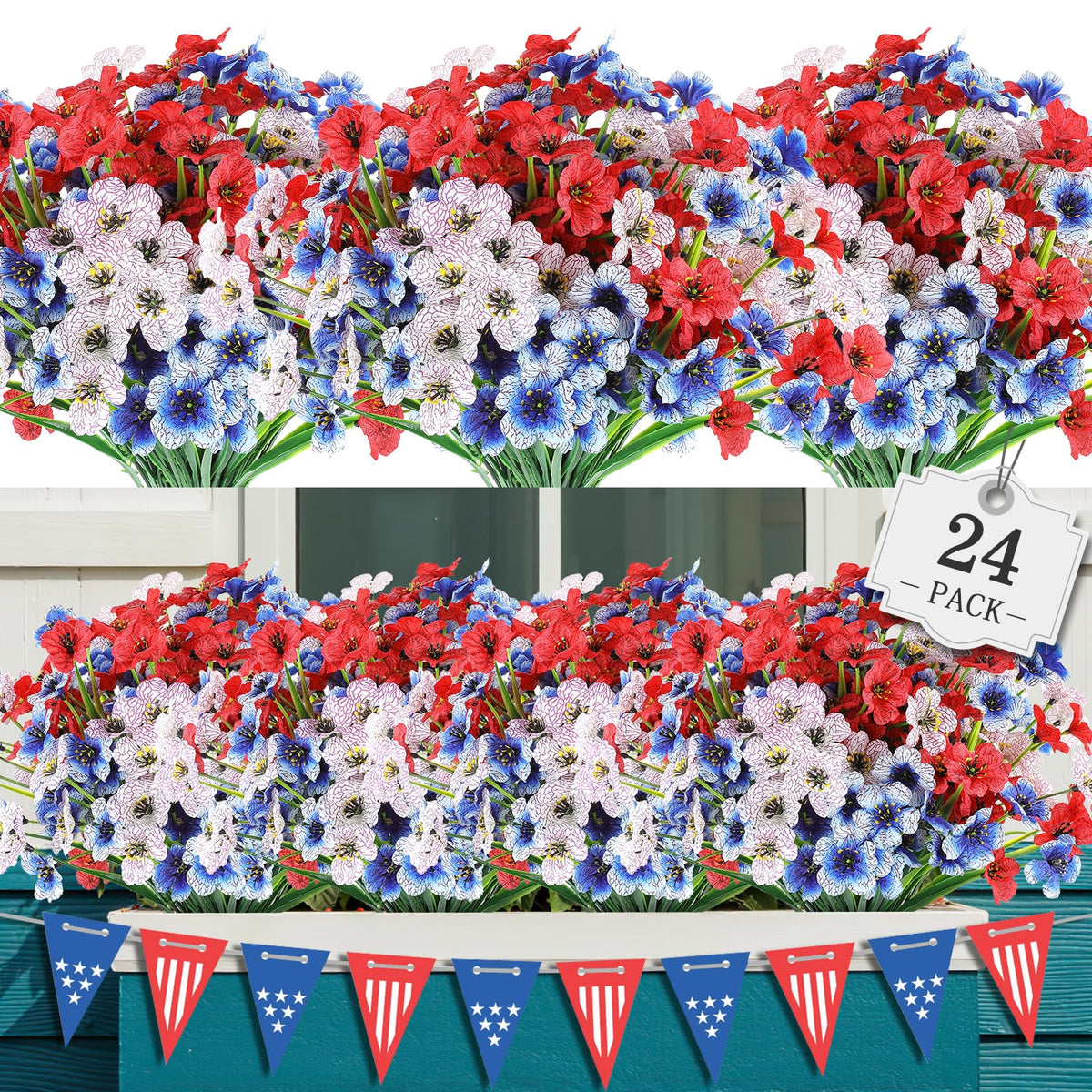 AGIRL Artificial Flowers Outdoor UV Resistant Fake Plant Garden Patio Decor