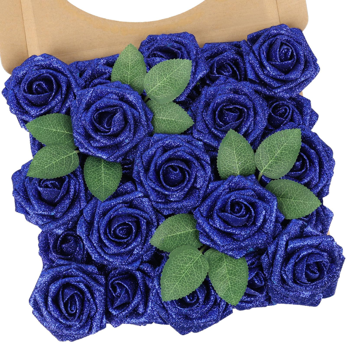 N&T NIETING Artificial Flowers 25Pcs Real Touch Fake Roses Foam Flowers with Stems for DIY Wedding Bridesmaid Bridal Bouquets Centerpieces Home Arrangement Party Tables Decoration,Series Purple