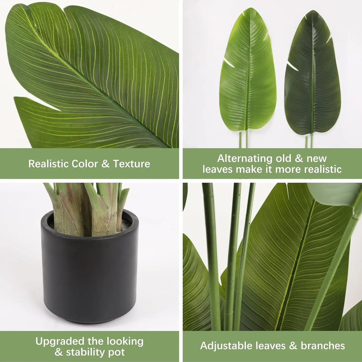 5ft (60in) Premium UV-Resistant Lifelike Plastic Bird of Paradise Artificial Potted Plant with Dried Moss, Casual Artificial Plants for Office, Aesthetic Home Decor Tropical House Decor Gift (Indoor Outdoor Use)